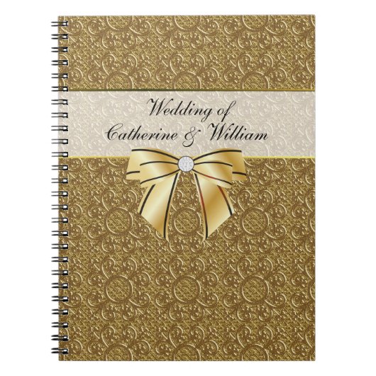 Eenvoudige Gold Elegance Weddenschap Inloggen Notitieboek (Voorkant)
