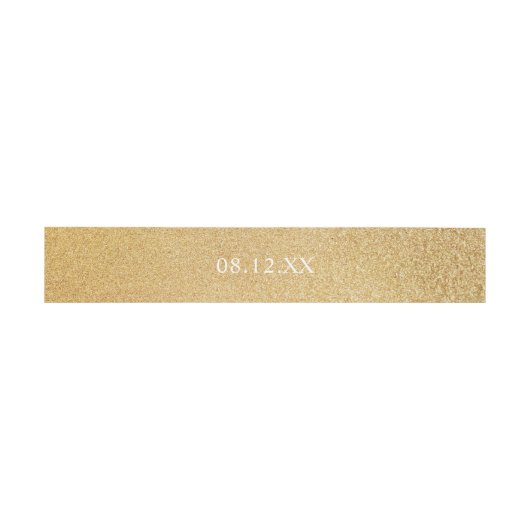 Eenvoudige Gold Faux Glitter Glam Date Weddenschap Uitnodigingen Wikkel (Vlak)