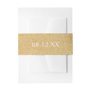 Eenvoudige Gold Faux Glitter Glam Date Weddenschap Uitnodigingen Wikkel