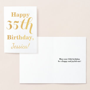 Eenvoudige Gold Foil 35th Birthday + aangepaste na Folie Kaarten