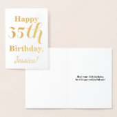 Eenvoudige Gold Foil 35th Birthday + aangepaste na Folie Kaarten (Display)