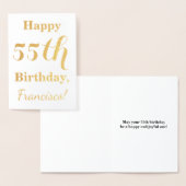 Eenvoudige Gold Foil 55th Birthday + aangepaste na Folie Kaarten (Display)
