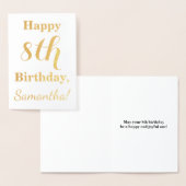 Eenvoudige Gold Foil 8th Birthday + aangepaste naa Folie Kaarten (Display)