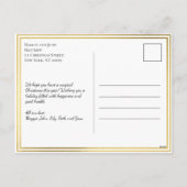 Eenvoudige Gold Foil kerstfamilie Foto Collage Feestdagenkaart (Achterkant)