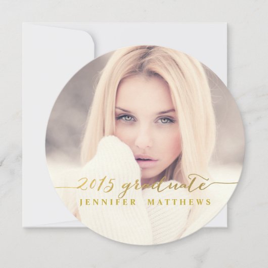 Eenvoudige Gold Foil | Oproep van de GraduPartij Kaart (Voorkant)