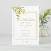 Eenvoudige Gold Foliage-behuizing Kaart (Staand voorkant)