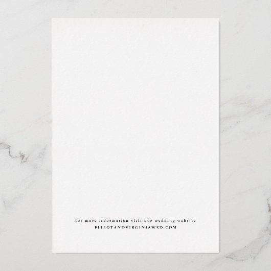 Eenvoudige Gold-foto Save the Date Folie Uitnodiging (Achterkant)