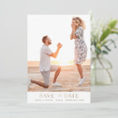 Eenvoudige Gold-foto Save the Date Kaart (Staand voorkant)