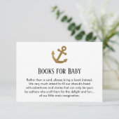 Eenvoudige Gold Glitter Anchor Book Request-kaarte Kaart (Staand voorkant)