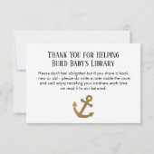 Eenvoudige Gold Glitter Anchor Book Request-kaarte Kaart (Achterkant)