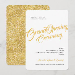 Eenvoudige Gold Glitter Corporate Grand Opening In Kaart