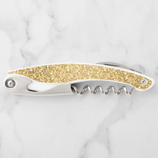 Eenvoudige Gold Glitter Kurkentrekker (Voorkant)