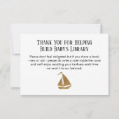 Eenvoudige Gold Glitter Sailboat Book Request Kaar Kaart (Achterkant)