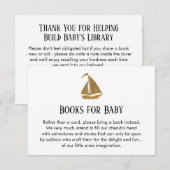 Eenvoudige Gold Glitter Sailboat Book Request Kaar Kaart (Voorkant / Achterkant)