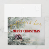 Eenvoudige Gold Glitter Script-Kaart voor kerstmis Feestdagenkaart (Voorkant / Achterkant)