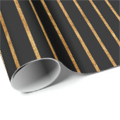 Eenvoudige Gold Glitter Stripes Cadeaupapier (Rol Hoek)