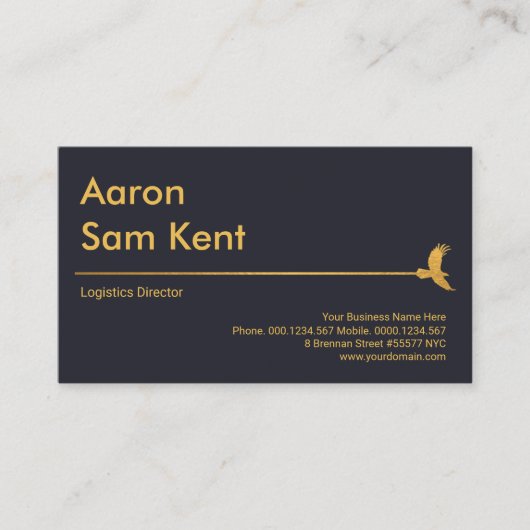 Eenvoudige Gold Hawk Line Global Blue Logistics Su Visitekaartje (Voorkant)