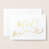 Eenvoudige Gold Heart Monogram Love Folie Kaarten (Voorkant met envelop)
