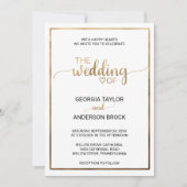 Eenvoudige Gold-kalligrafie | Lijst bruiloft Kaart (Voorkant)