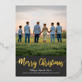 Eenvoudige Gold-kerstfeestdag Folie Feestdagenkaart (Voorkant)