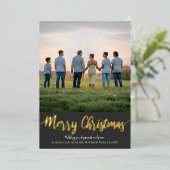 Eenvoudige Gold-kerstfeestdag Folie Feestdagenkaart (Staand Voorkant)