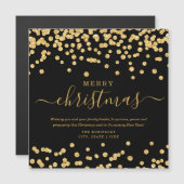 Eenvoudige GOLD-kerstFeestdagen Glitter Black (Voorkant / Achterkant)