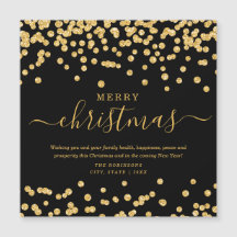 Eenvoudige GOLD-kerstFeestdagen Glitter Black