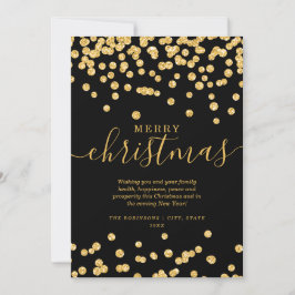 Eenvoudige GOLD-kerstFeestdagen Glitter Black Feestdagenkaart