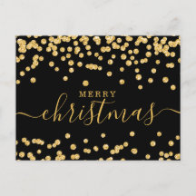 Eenvoudige GOLD-kerstFeestdagen Glitter Black