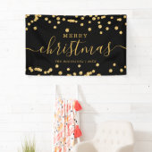 Eenvoudige GOLD-kerstFeestdagen Glitter Black Spandoek (Insitu)