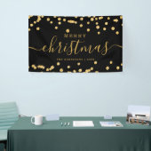 Eenvoudige GOLD-kerstFeestdagen Glitter Black Spandoek (Beurs)