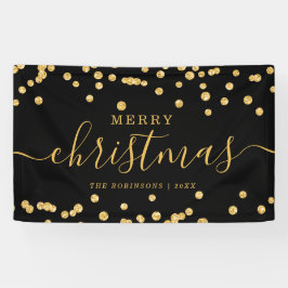 Eenvoudige GOLD-kerstFeestdagen Glitter Black Spandoek
