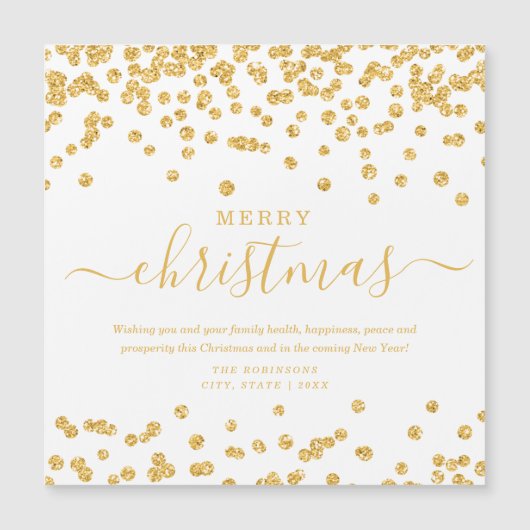 Eenvoudige GOLD-kerstFeestdagen Glitter White (Voorkant)