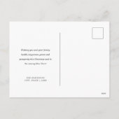 Eenvoudige GOLD-kerstFeestdagen Glitter White Feestdagenkaart (Achterkant)