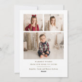 Eenvoudige Gold-kerstkalligrafie Multi-Photo Hol Feestdagenkaart (Achterkant)