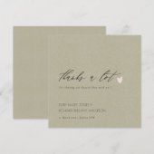 EENVOUDIGE GOLD KRAFT HEART SCRIPT WEDDING DANK U BEDANKKAART (Voorkant / Achterkant)