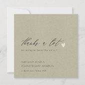 EENVOUDIGE GOLD KRAFT HEART SCRIPT WEDDING DANK U BEDANKKAART (Voorkant)