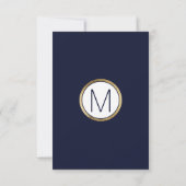Eenvoudige Gold Lined Navy Blue RSVP-kaarten RSVP Kaartje (Achterkant)