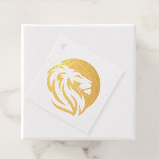Eenvoudige Gold Lion-Logo Bedankjes Labels (Met doos)