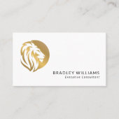 Eenvoudige Gold Lion-Logo Visitekaartje (Voorkant)