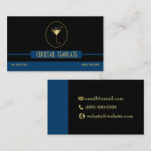 Eenvoudige Gold Logo-harde blauwe en zwarte kleure Visitekaartje (Voorkant / Achterkant)