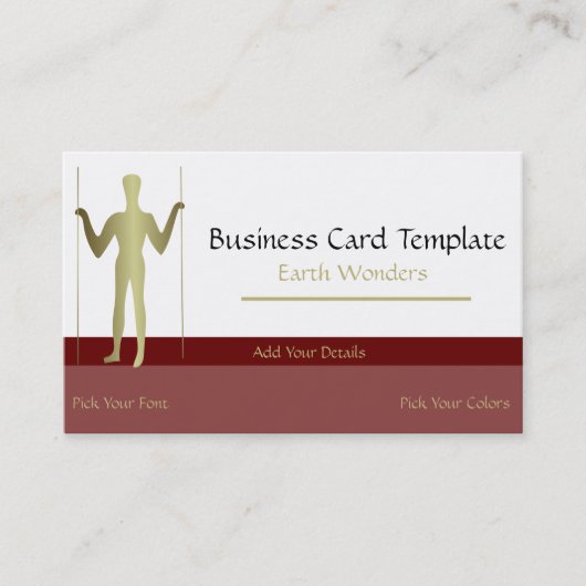 Eenvoudige Gold Long Man Logo Visitekaartje (Voorkant)
