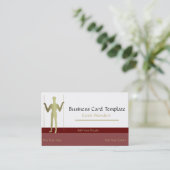 Eenvoudige Gold Long Man Logo Visitekaartje (Staand voorkant)