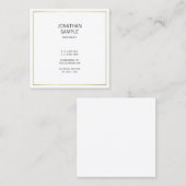 Eenvoudige Gold look Modern Professional Elegant P Vierkante Visitekaartje (Voorkant / Achterkant)