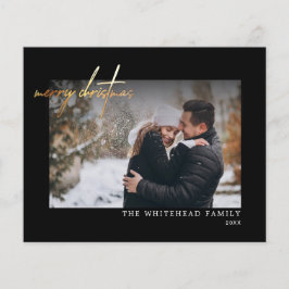 Eenvoudige Gold Merry-kerstkaart Flyer