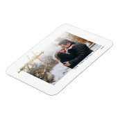 Eenvoudige Gold Merry-witte kerstkaart Magnet Magneet (Linkerzijde)