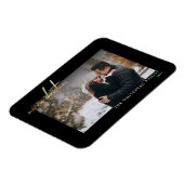 Eenvoudige Gold Merry-zwarte kerstkaart Magnet Magneet (Linkerzijde)