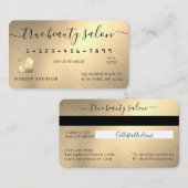 Eenvoudige Gold Metallic Signature Script Credit K Visitekaartje (Voorkant / Achterkant)