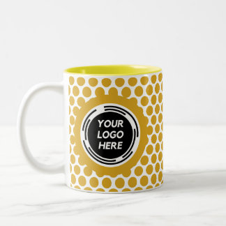 Eenvoudige Gold Minimal Business Logo Custom Tweekleurige Koffiemok