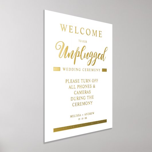 Eenvoudige Gold Minimalist Unplugged Weddenschap Folie Afdrukken (Laagn)